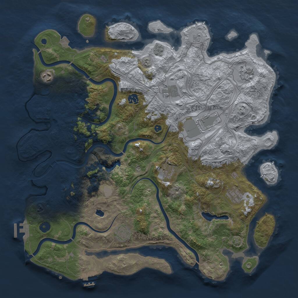 Rust Map: Procedural Map, Size: 4250, Seed: 1624816690, 15 Monuments