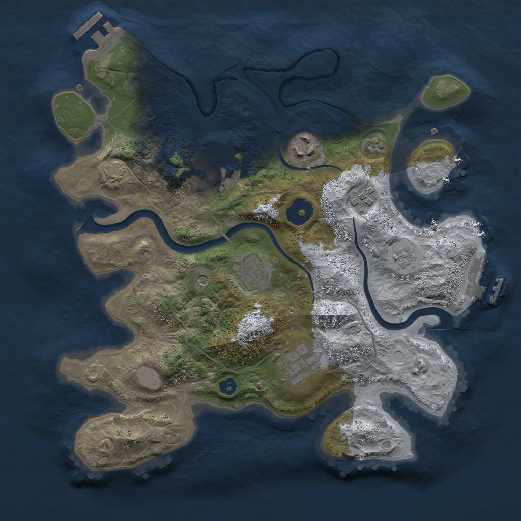 Rust Map: Procedural Map, Size: 3000, Seed: 450288344, 11 Monuments