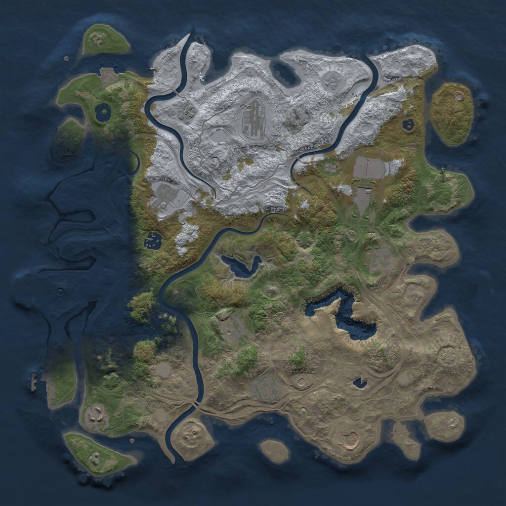 Rust Map: Procedural Map, Size: 4250, Seed: 711662033, 16 Monuments