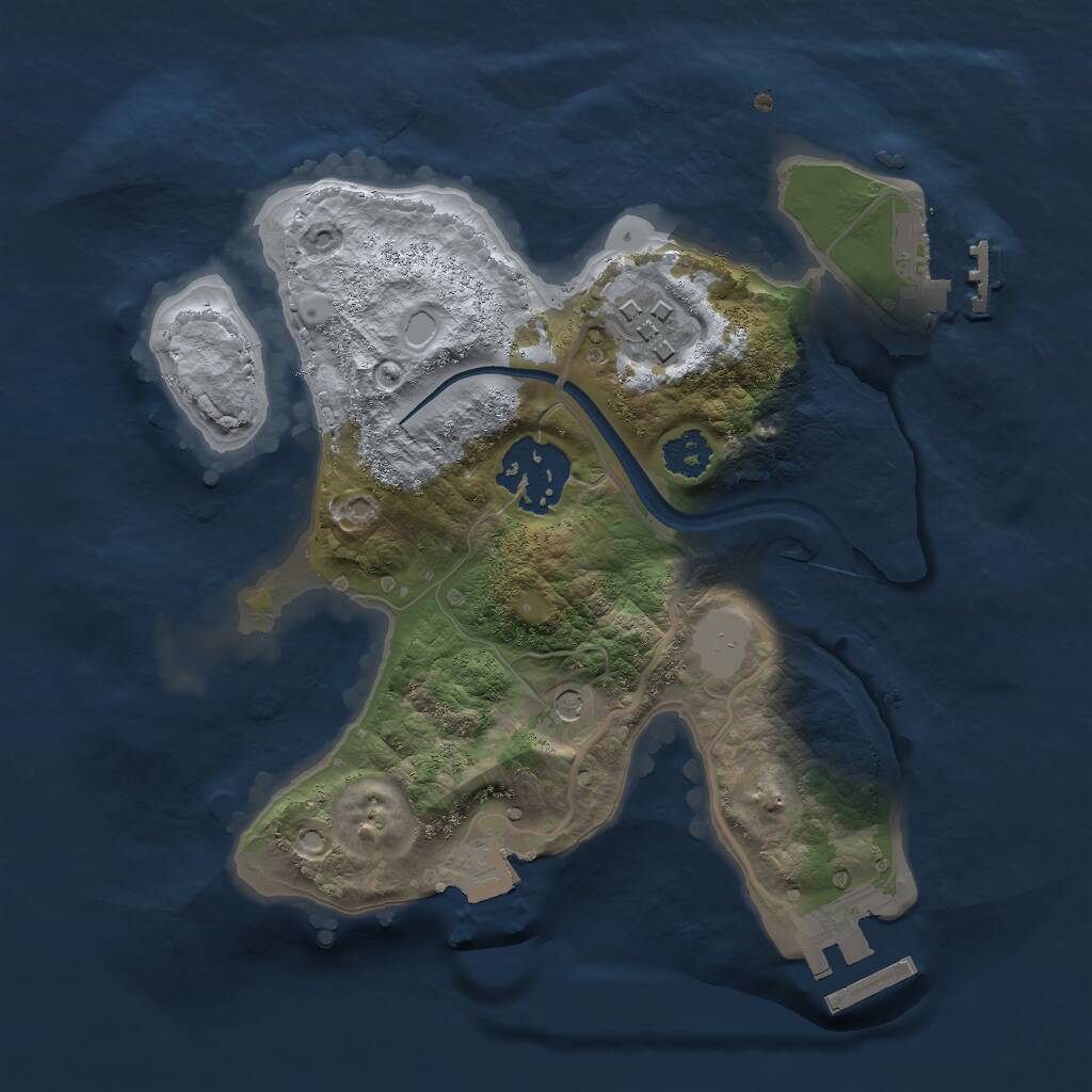 Rust Map: Procedural Map, Size: 2300, Seed: 43568, 6 Monuments