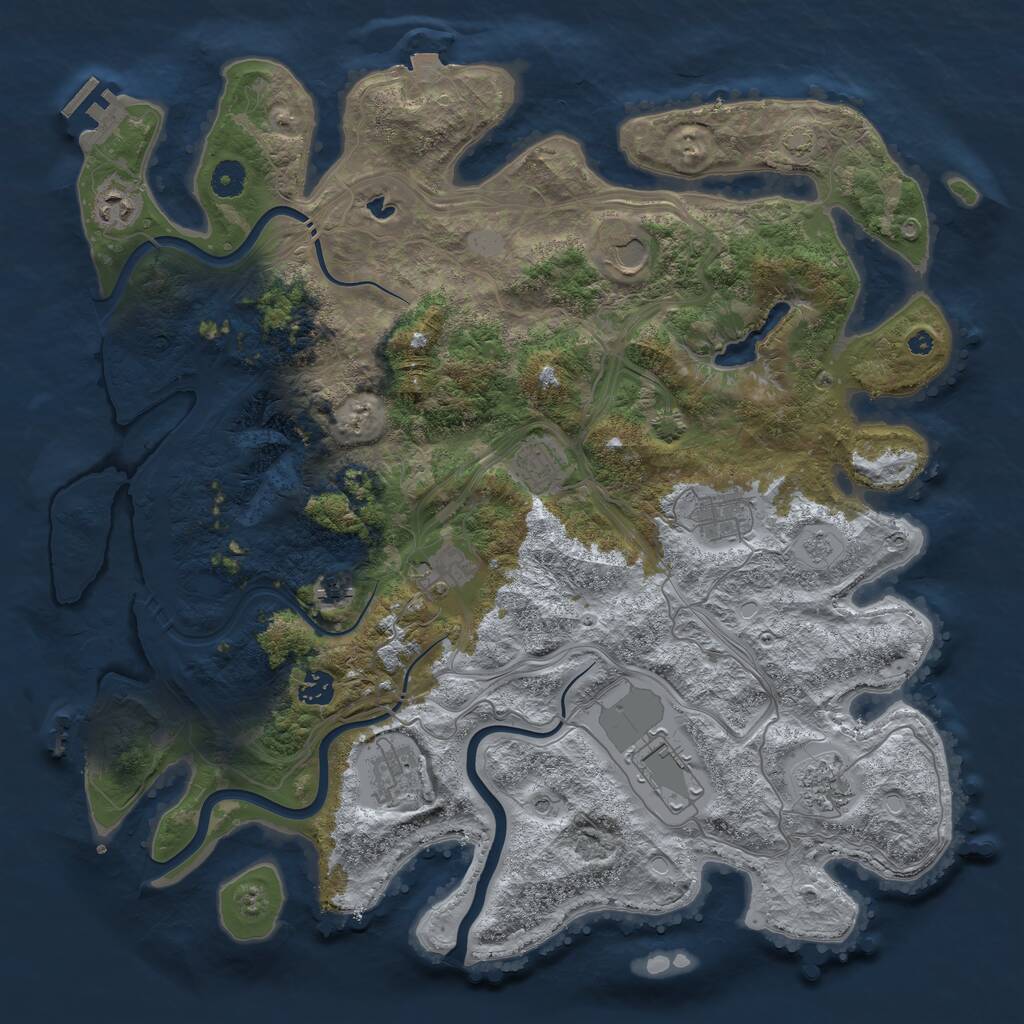 Rust Map: Procedural Map, Size: 4250, Seed: 1952204092, 16 Monuments
