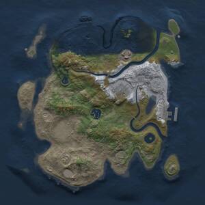 Thumbnail Rust Map: Procedural Map, Size: 3000, Seed: 76383, 10 Monuments