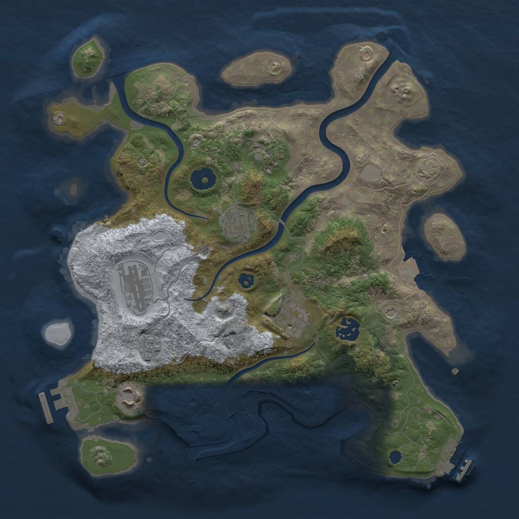 Rust Map: Procedural Map, Size: 3300, Seed: 2022434878, 12 Monuments