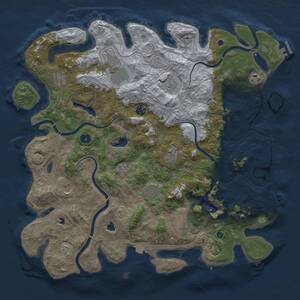 Thumbnail Rust Map: Procedural Map, Size: 4500, Seed: 1287915303, 16 Monuments