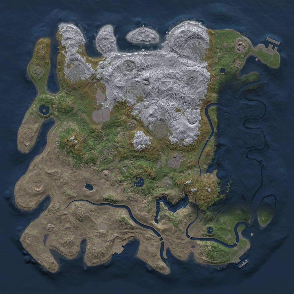 Rust Map: Procedural Map, Size: 4250, Seed: 514182895, 17 Monuments