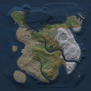Thumbnail Rust Map: Procedural Map, Size: 2500, Seed: 2060536343, 9 Monuments