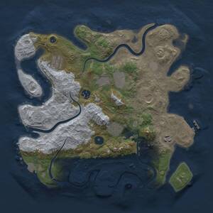 Thumbnail Rust Map: Procedural Map, Size: 3500, Seed: 58743, 13 Monuments