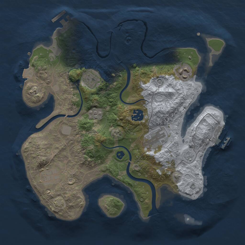 Rust Map: Procedural Map, Size: 3000, Seed: 688899028, 12 Monuments