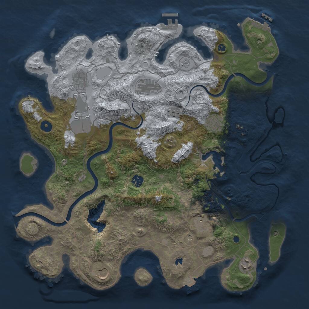 Rust Map: Procedural Map, Size: 4000, Seed: 1877886408, 15 Monuments