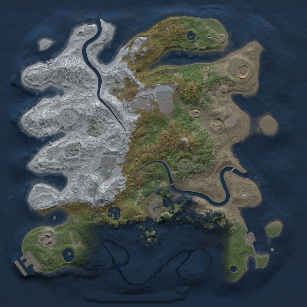 Rust Map: Procedural Map, Size: 3500, Seed: 16456, 12 Monuments