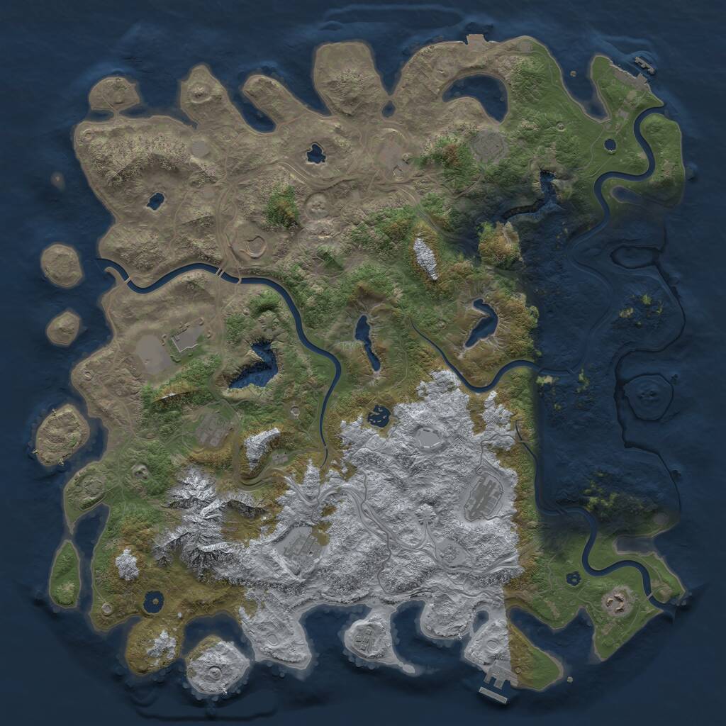 Rust Map: Procedural Map, Size: 5000, Seed: 78731, 16 Monuments