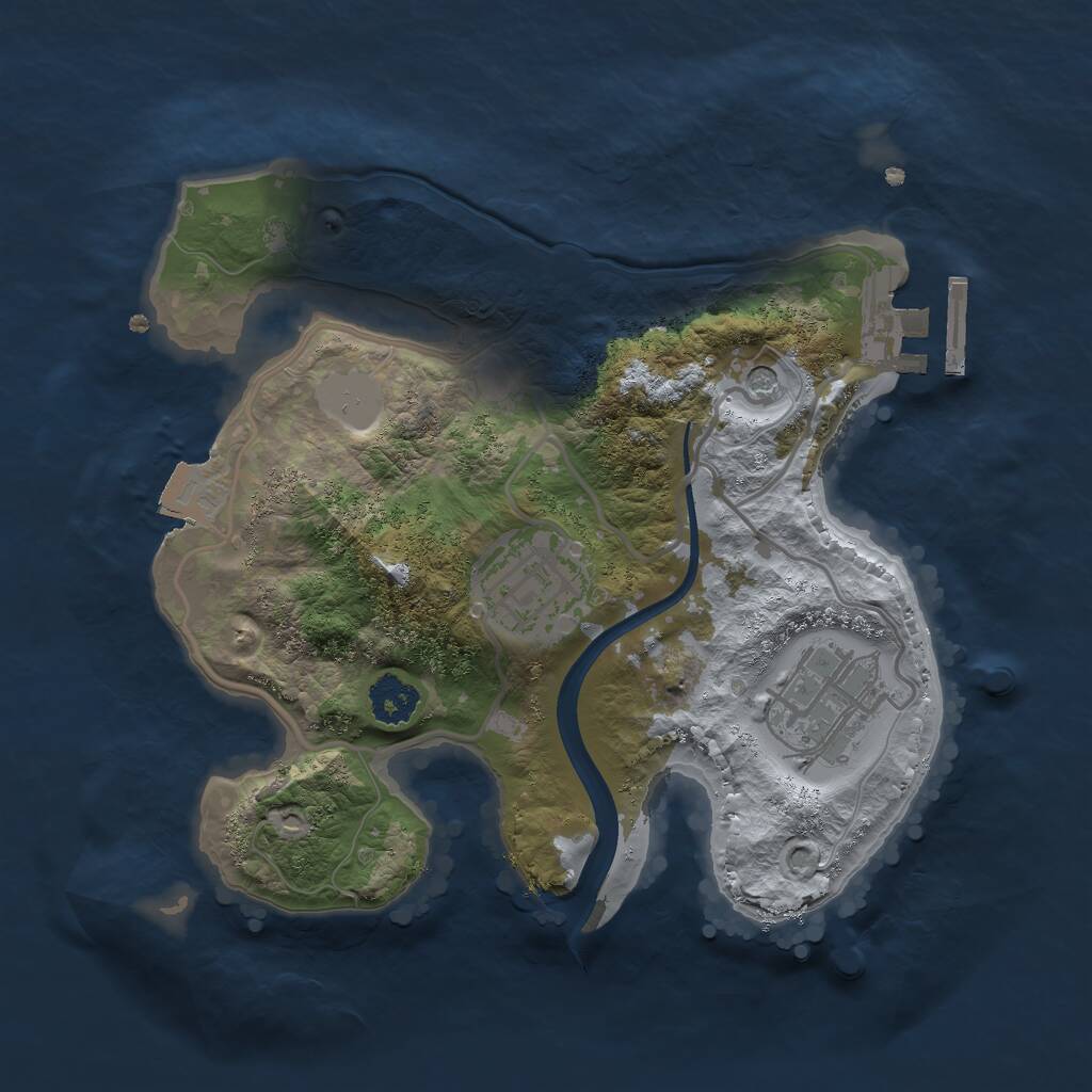 Rust Map: Procedural Map, Size: 2250, Seed: 1595670087, 5 Monuments