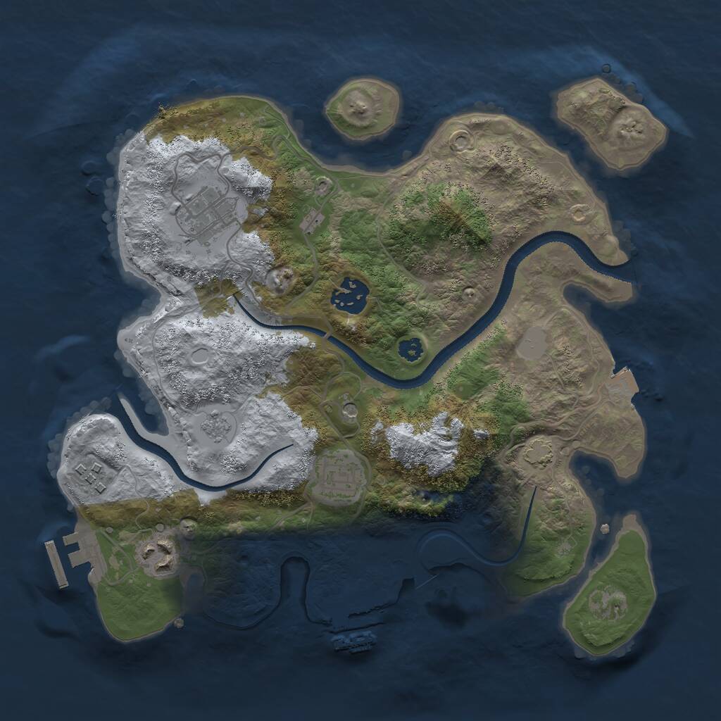 Rust Map: Procedural Map, Size: 3000, Seed: 1303598206, 11 Monuments