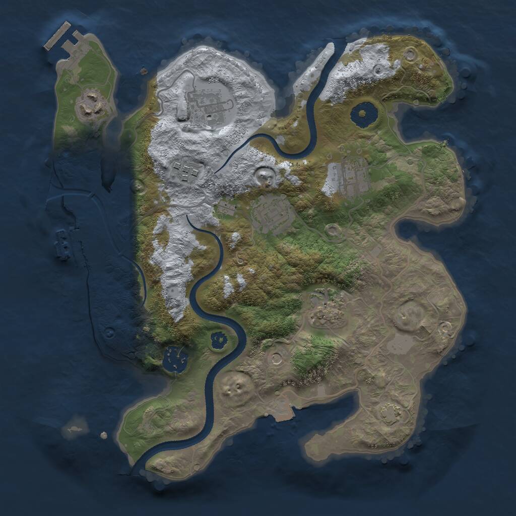 Rust Map: Procedural Map, Size: 3000, Seed: 37494, 12 Monuments