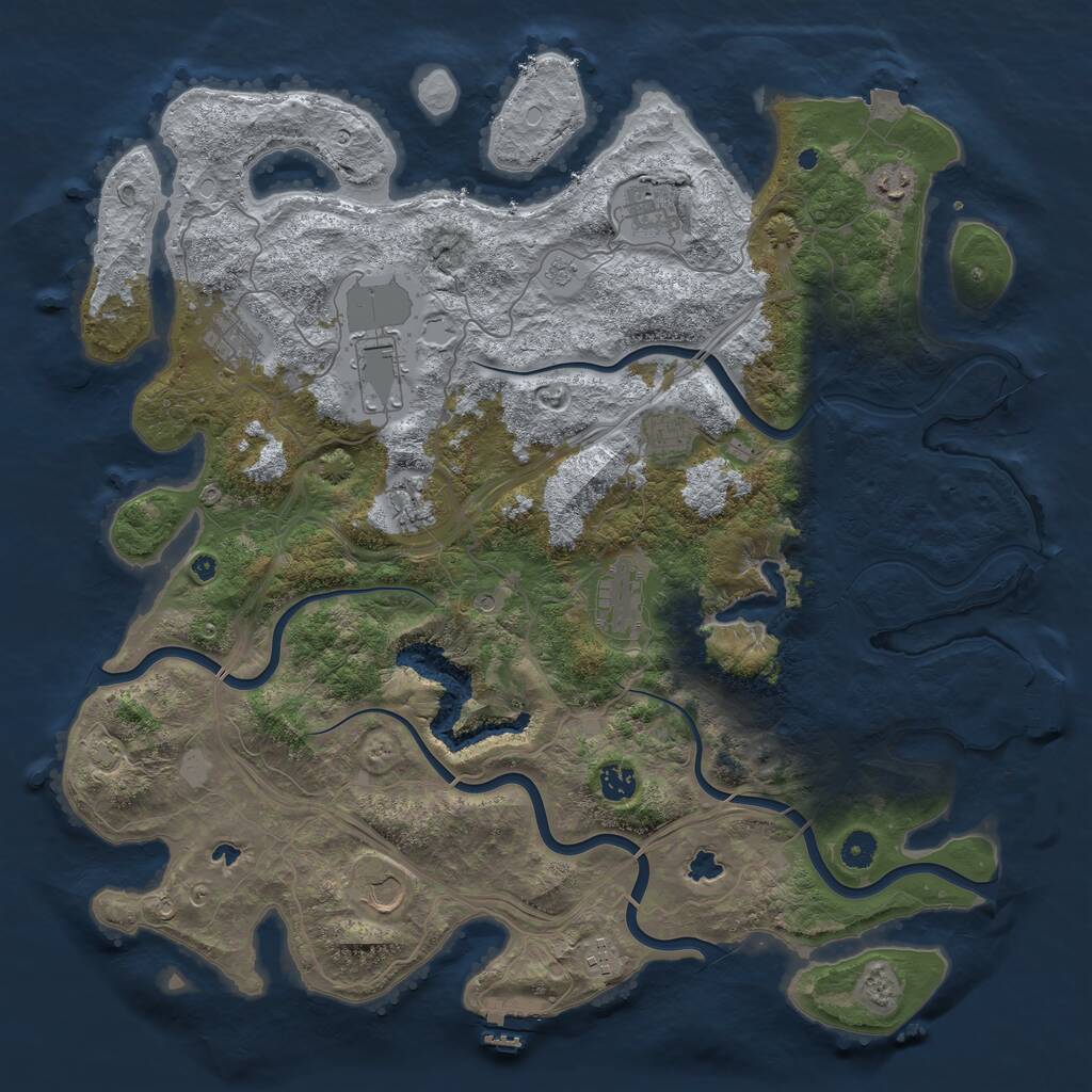 Rust Map: Procedural Map, Size: 4500, Seed: 189428721, 16 Monuments