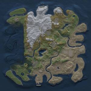 Thumbnail Rust Map: Procedural Map, Size: 4250, Seed: 518210999, 16 Monuments