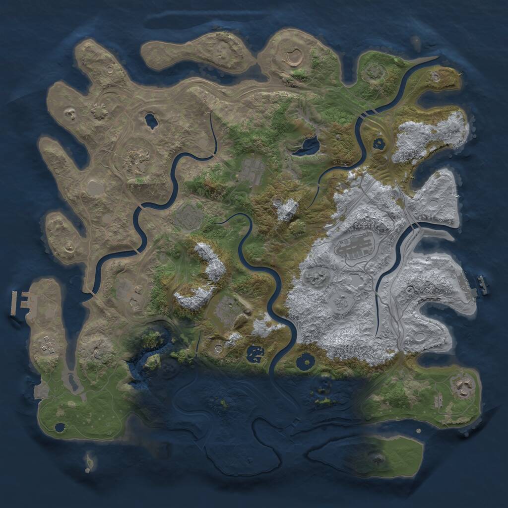 Rust Map: Procedural Map, Size: 4250, Seed: 1692060549, 16 Monuments