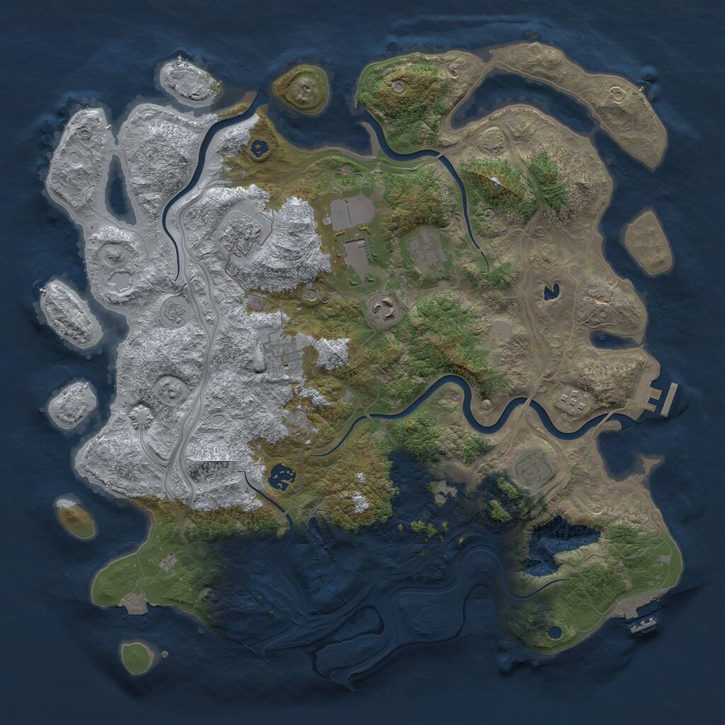 Rust Map: Procedural Map, Size: 4250, Seed: 734070438, 15 Monuments