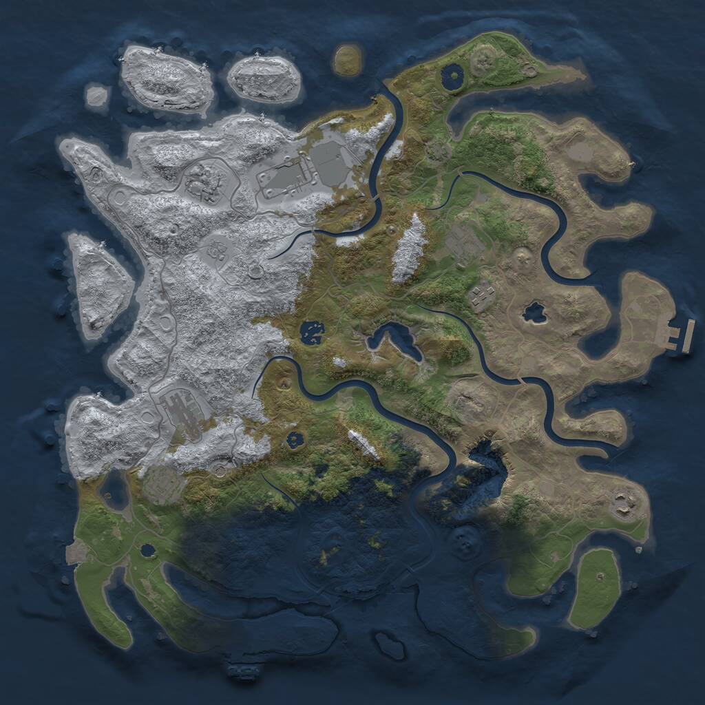 Rust Map: Procedural Map, Size: 4200, Seed: 2542, 14 Monuments