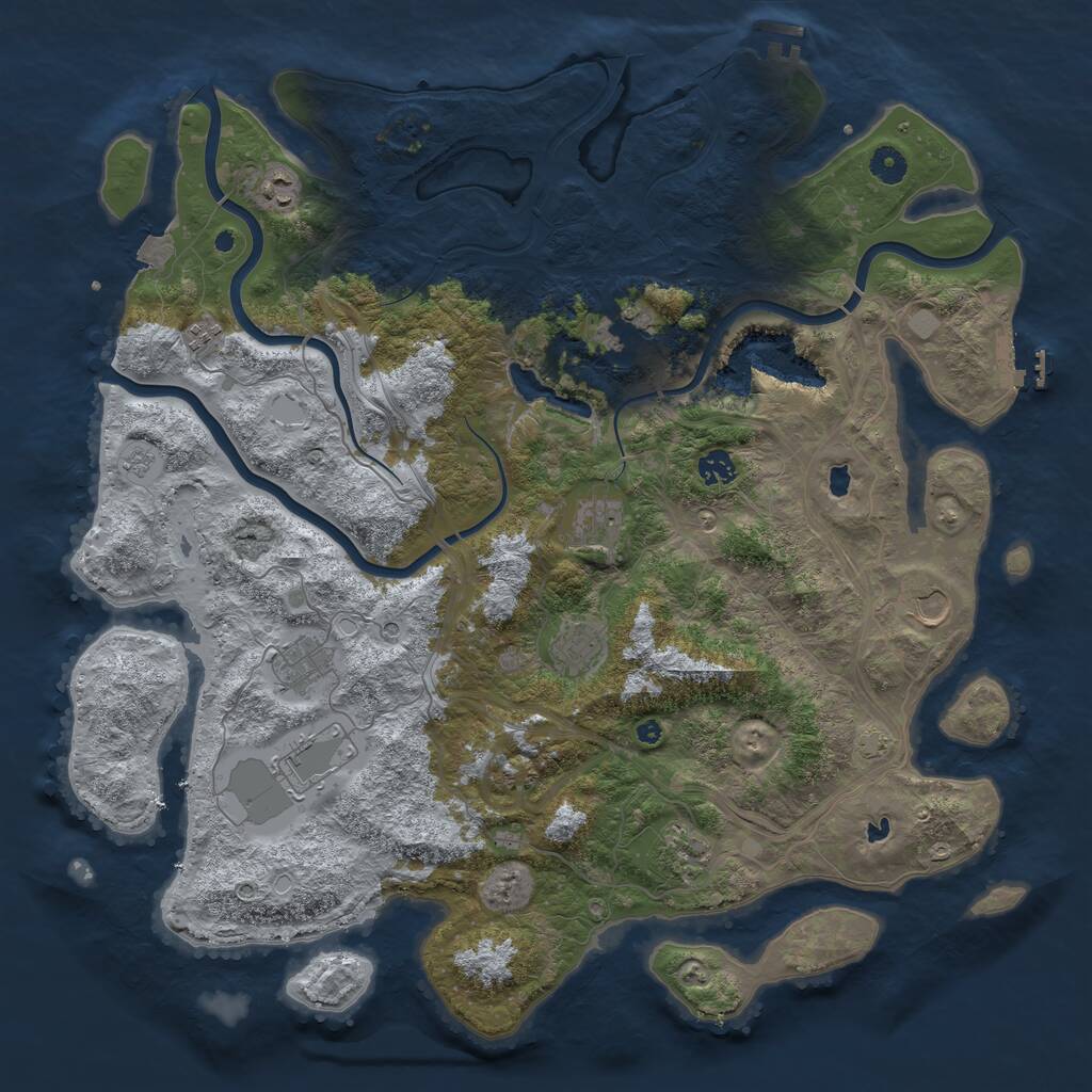 Rust Map: Procedural Map, Size: 4500, Seed: 1808778264, 16 Monuments