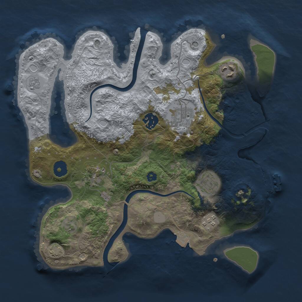 Rust Map: Procedural Map, Size: 3000, Seed: 10435, 11 Monuments