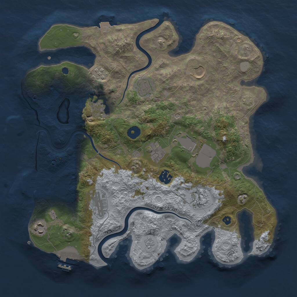 Rust Map: Procedural Map, Size: 3500, Seed: 1515633998, 16 Monuments