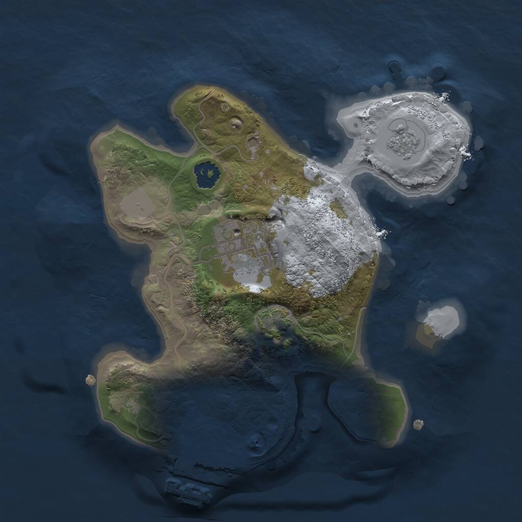 Rust Map: Procedural Map, Size: 2000, Seed: 1936655416, 5 Monuments