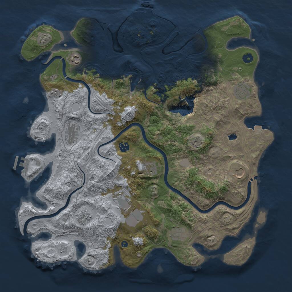 Rust Map: Procedural Map, Size: 4300, Seed: 1695525415, 16 Monuments