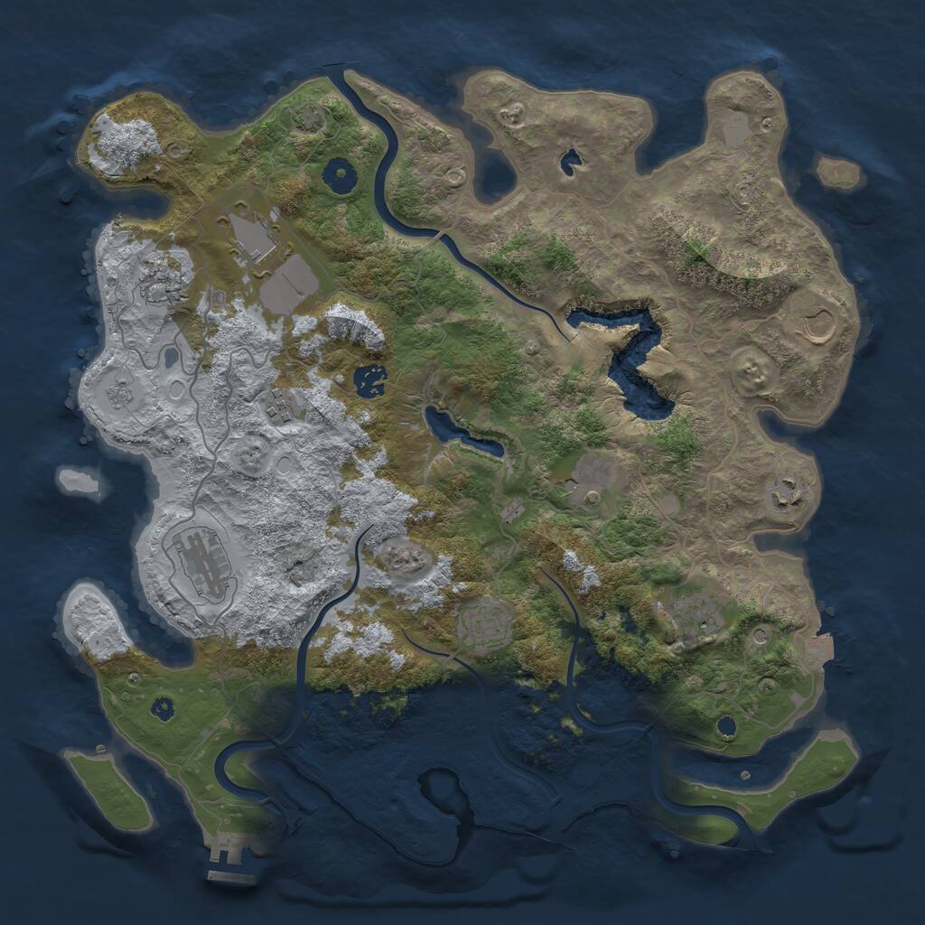 Rust Map: Procedural Map, Size: 4000, Seed: 106062025, 15 Monuments