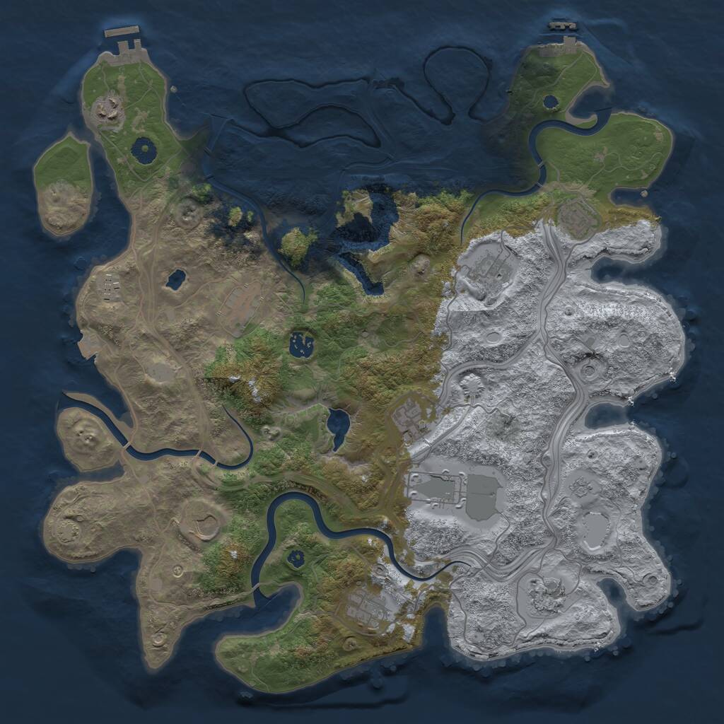 Rust Map: Procedural Map, Size: 4250, Seed: 14295503, 17 Monuments