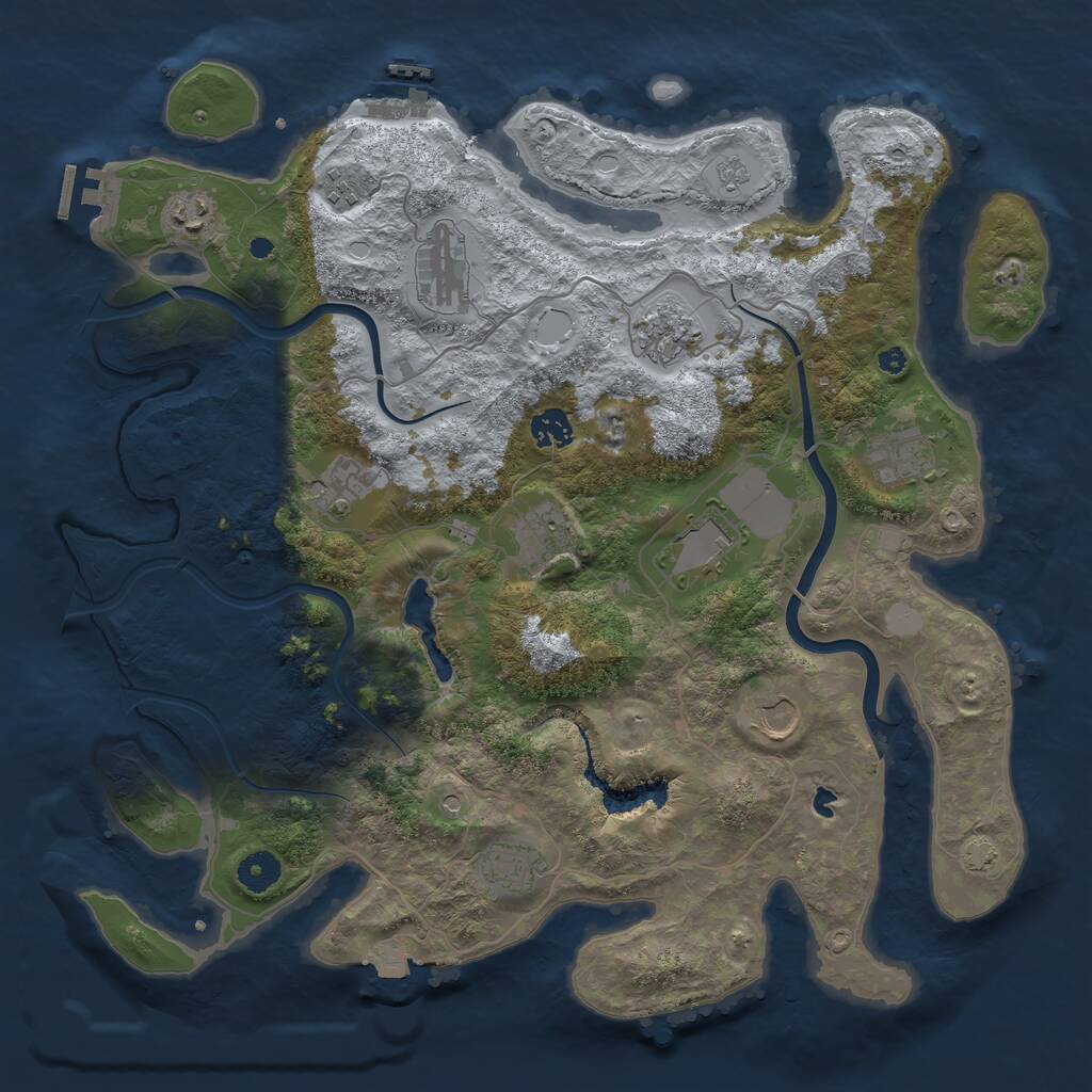 Rust Map: Procedural Map, Size: 4000, Seed: 15538, 17 Monuments
