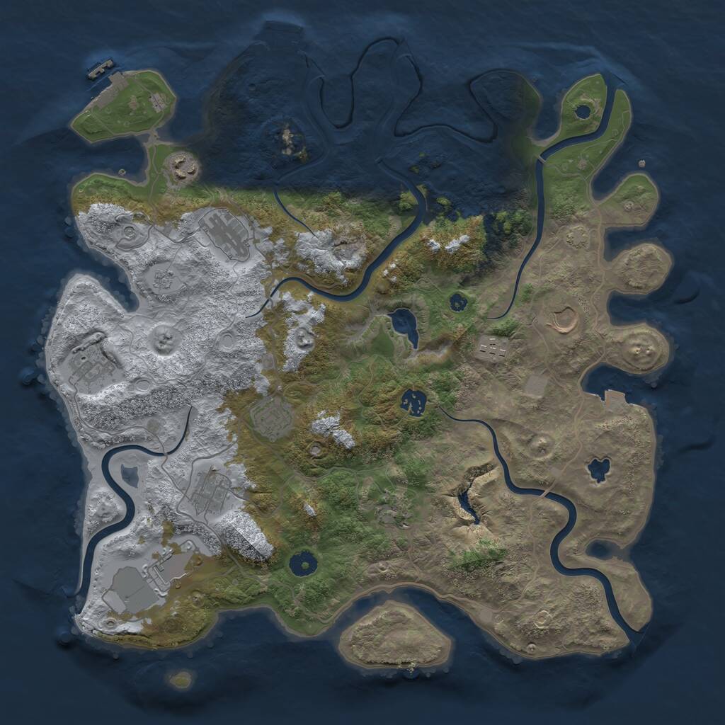 Rust Map: Procedural Map, Size: 4125, Seed: 138071732, 16 Monuments