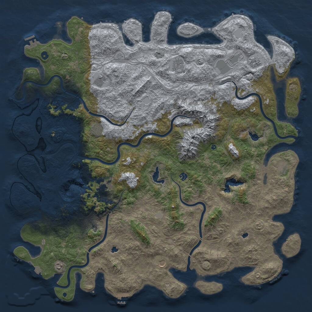 Rust Map: Procedural Map, Size: 6000, Seed: 220376187, 17 Monuments