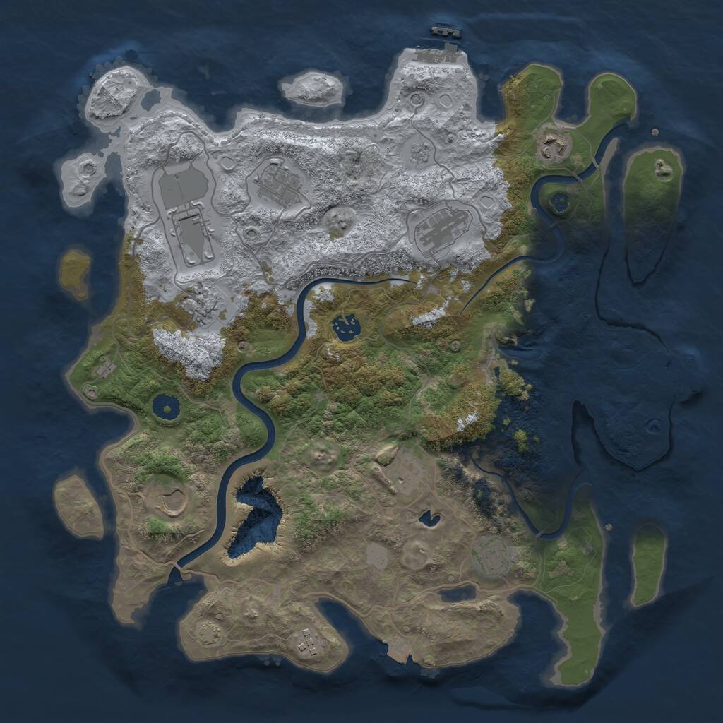 Rust Map: Procedural Map, Size: 4000, Seed: 324781019, 16 Monuments