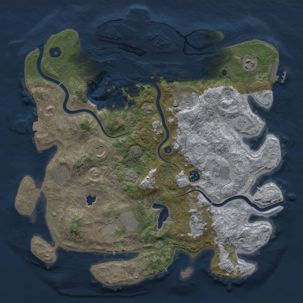 Rust Map: Procedural Map, Size: 4000, Seed: 185083884, 15 Monuments