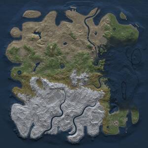 Thumbnail Rust Map: Procedural Map, Size: 5000, Seed: 2108445325, 17 Monuments