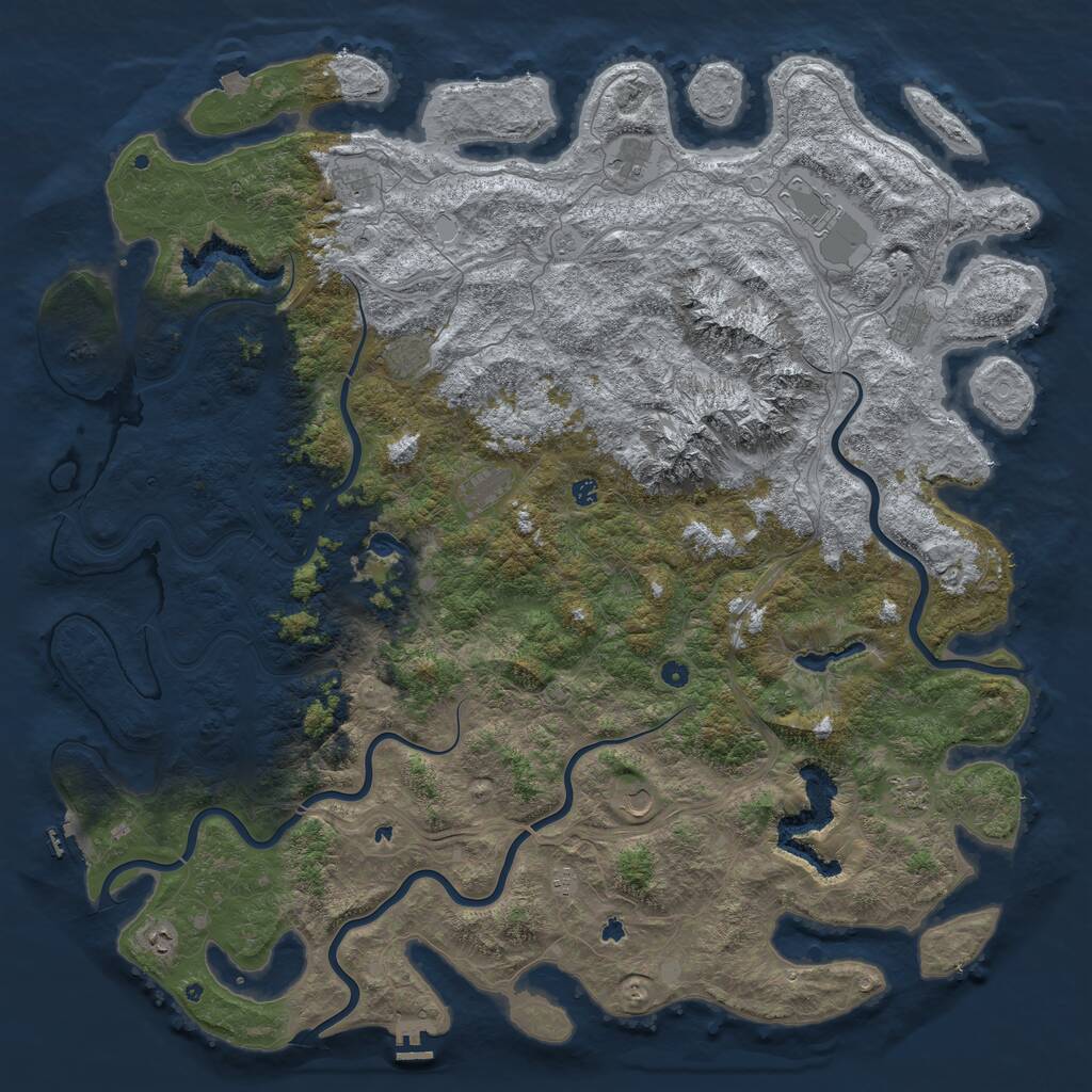 Rust Map: Procedural Map, Size: 6000, Seed: 16901, 17 Monuments