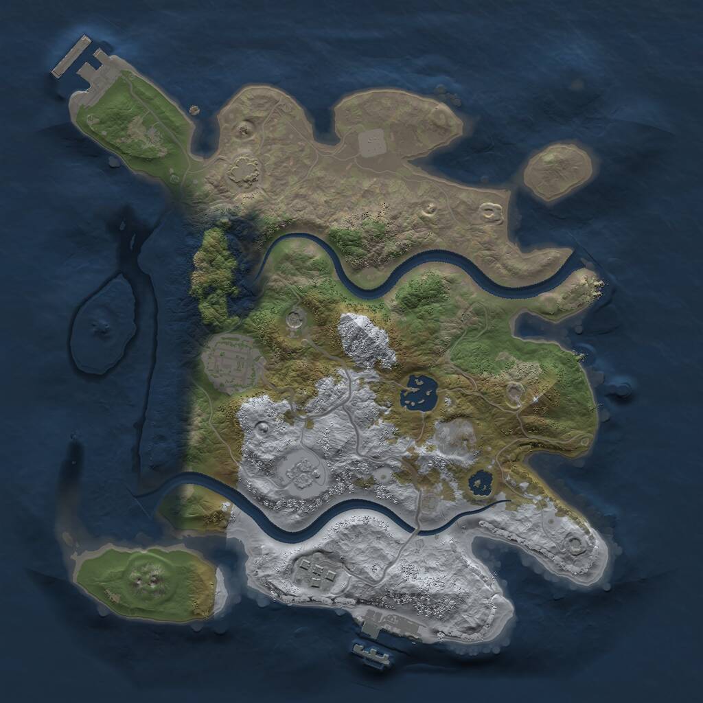 Rust Map: Procedural Map, Size: 2800, Seed: 673539094, 9 Monuments