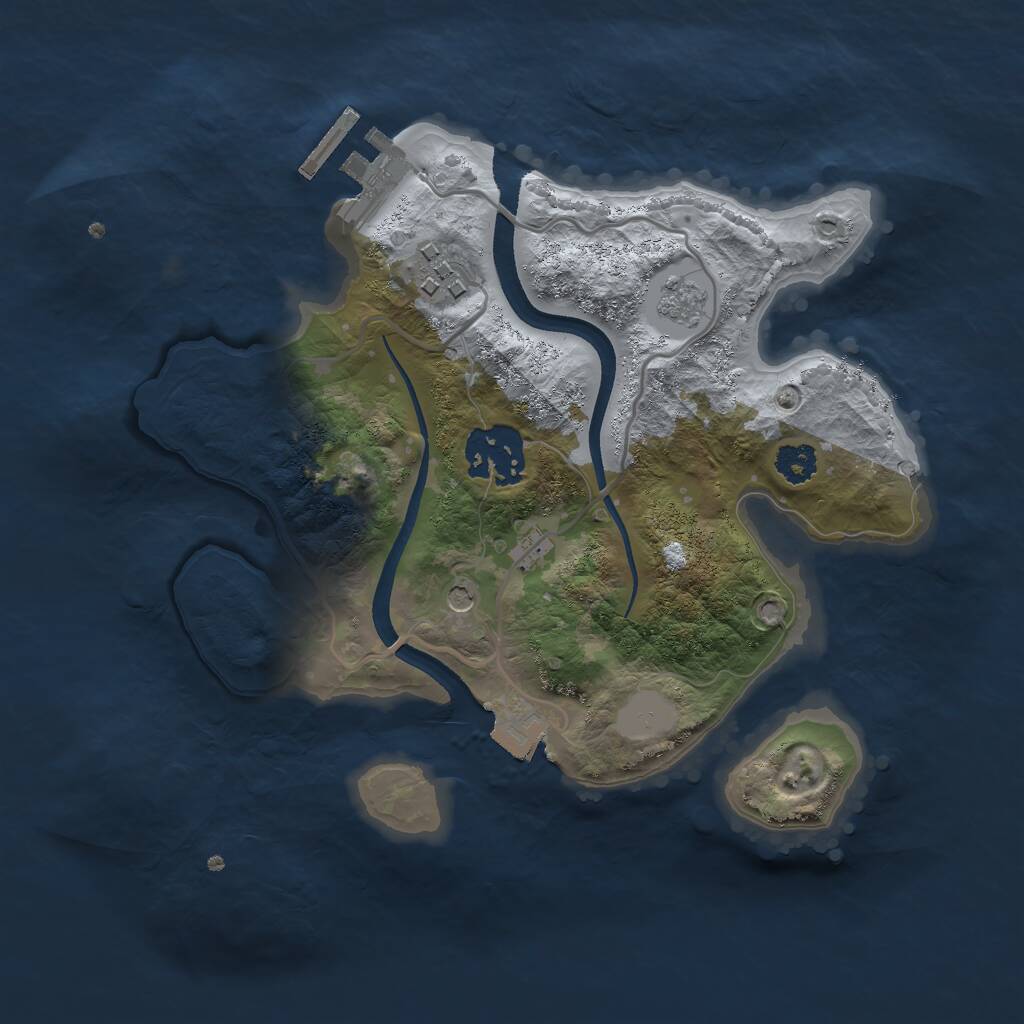 Rust Map: Procedural Map, Size: 2500, Seed: 61396, 6 Monuments