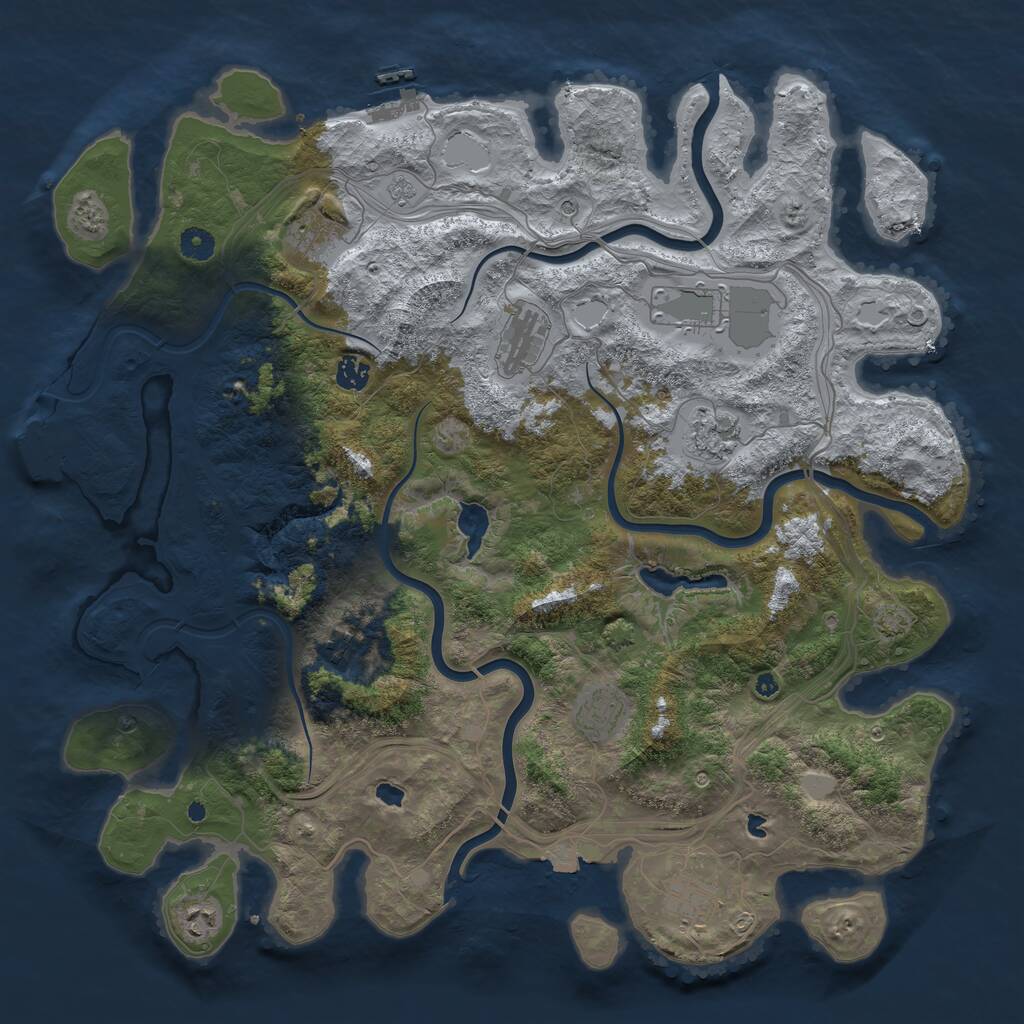 Rust Map: Procedural Map, Size: 4500, Seed: 738291, 15 Monuments