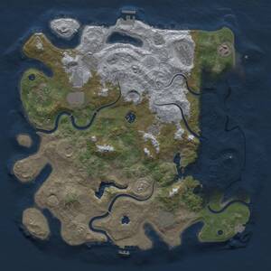 Thumbnail Rust Map: Procedural Map, Size: 4050, Seed: 26629222, 16 Monuments
