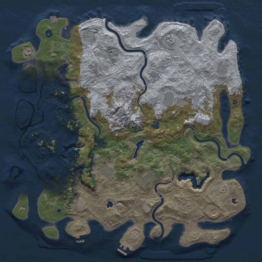 Rust Map: Procedural Map, Size: 5000, Seed: 1638457417, 17 Monuments