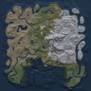 Thumbnail Rust Map: Procedural Map, Size: 5000, Seed: 1344442765, 17 Monuments