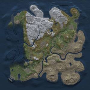 Thumbnail Rust Map: Procedural Map, Size: 4000, Seed: 1826721161, 16 Monuments