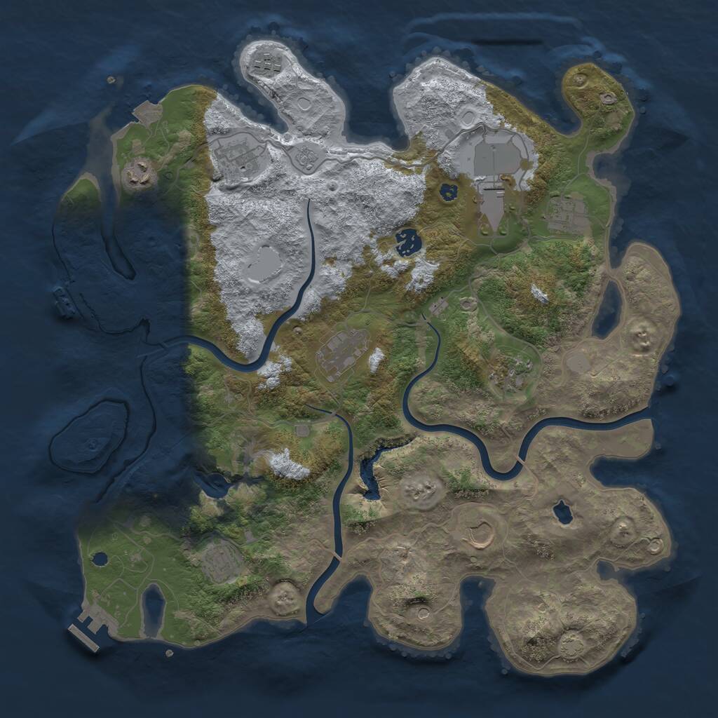 Rust Map: Procedural Map, Size: 4000, Seed: 1826721161, 16 Monuments