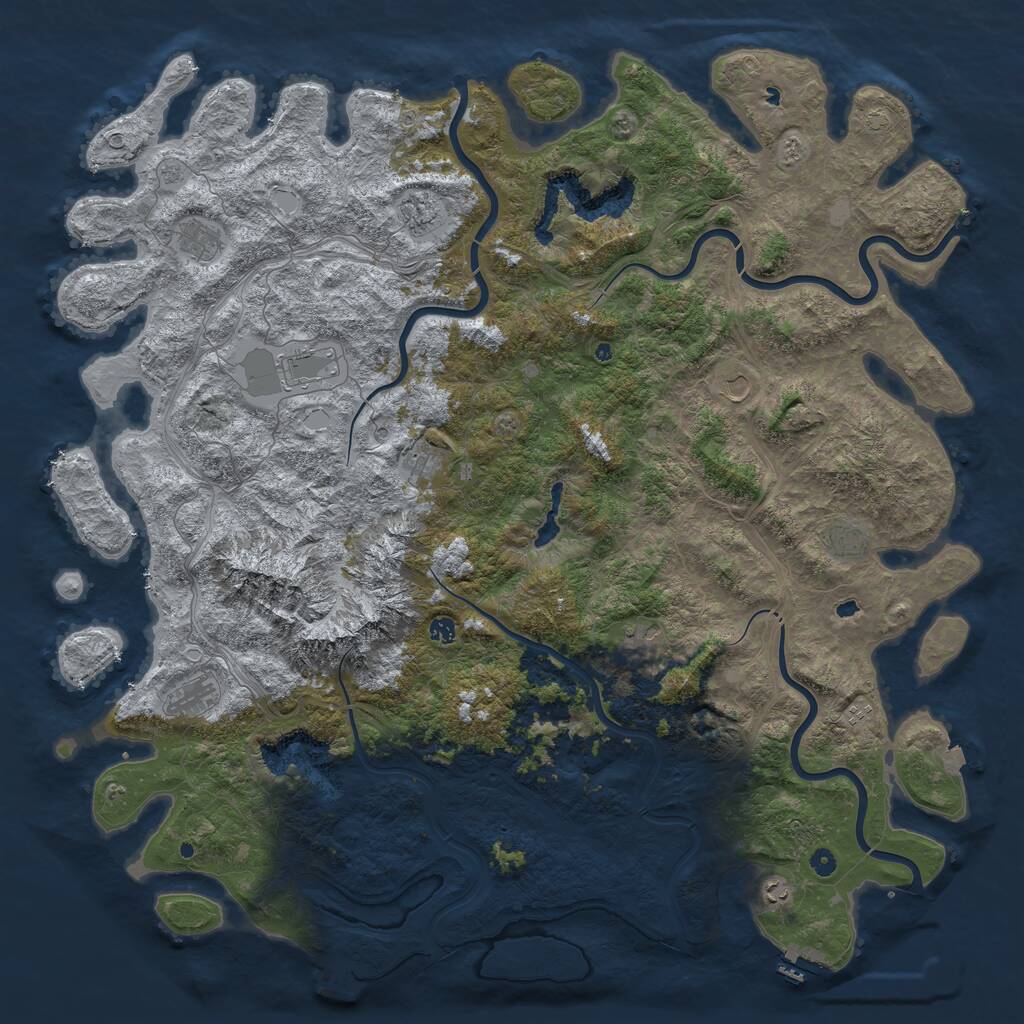 Rust Map: Procedural Map, Size: 5800, Seed: 777123, 17 Monuments