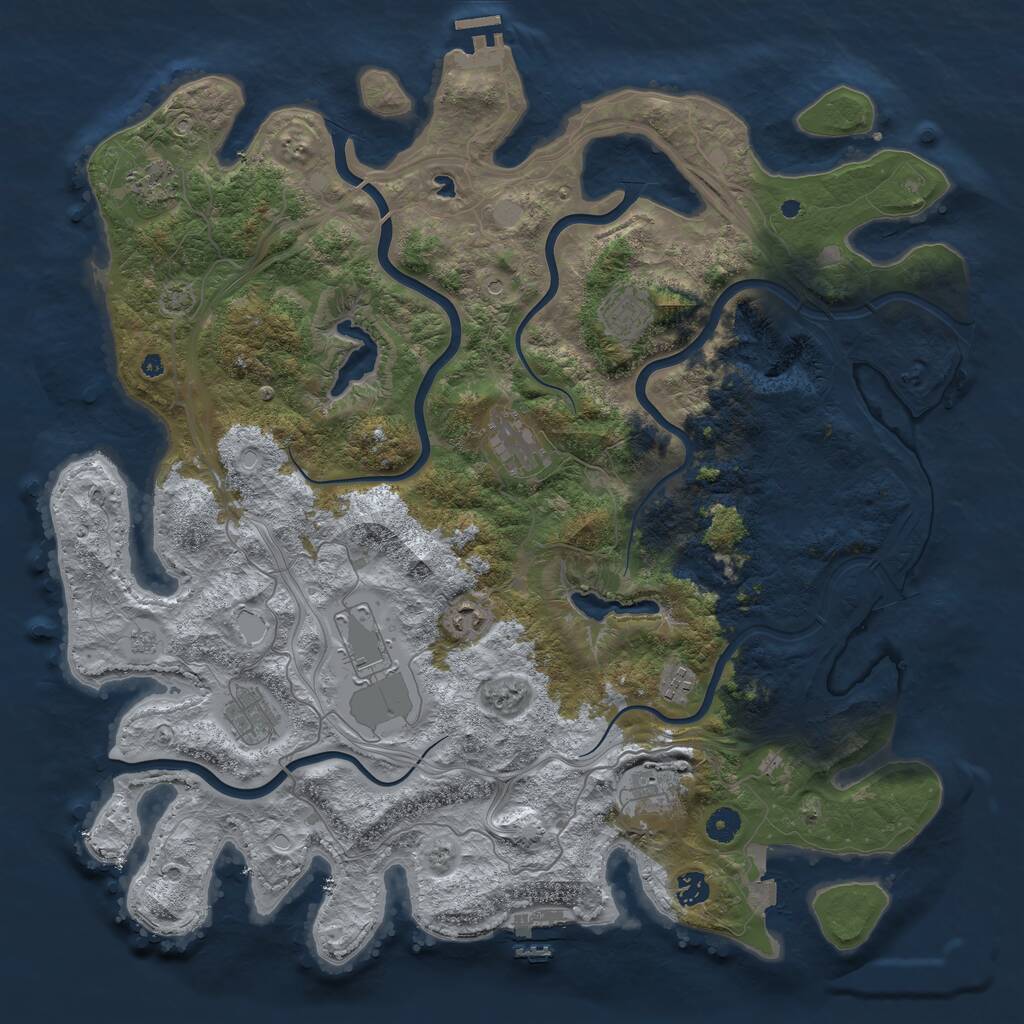 Rust Map: Procedural Map, Size: 4500, Seed: 19563628, 15 Monuments