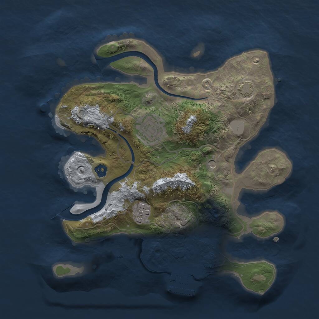 Rust Map: Procedural Map, Size: 2500, Seed: 81937, 6 Monuments