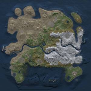 Thumbnail Rust Map: Procedural Map, Size: 3700, Seed: 691097681, 14 Monuments