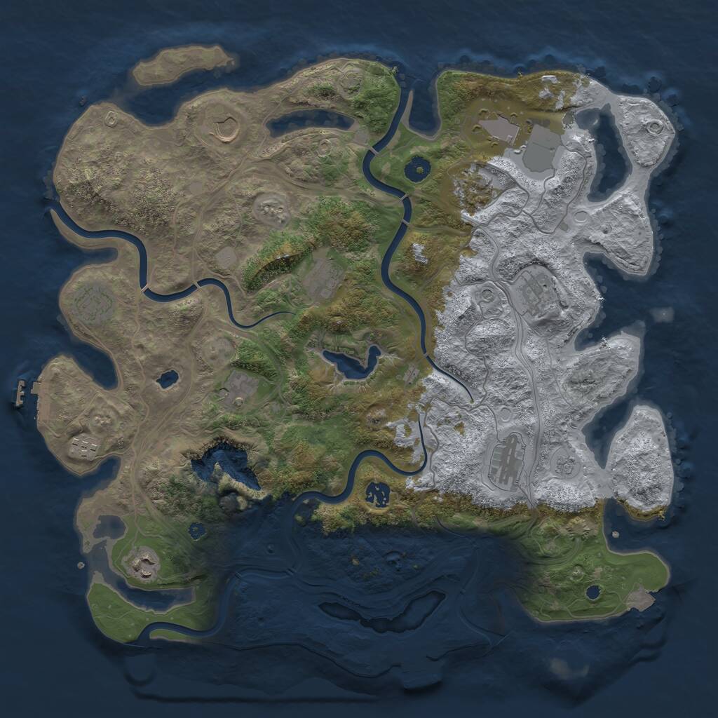 Rust Map: Procedural Map, Size: 4250, Seed: 1459272713, 17 Monuments